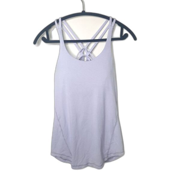 Lululemon Moment To Movement 2-In-1 Tank Heathered Sheer Lilac Size 4 - Picture 2 of 5